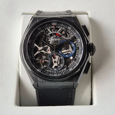 Defy El Primero 21 Black Ceramic / Skeleton / Alligator