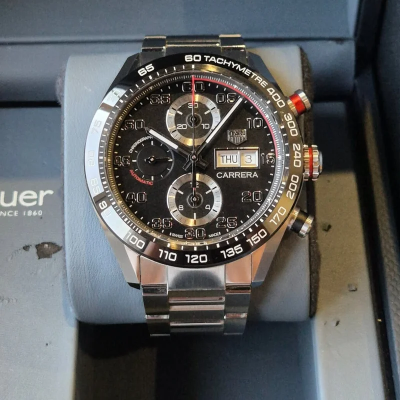 Carrera Calibre 16 44 Stainless Steel / Black / Bracelet