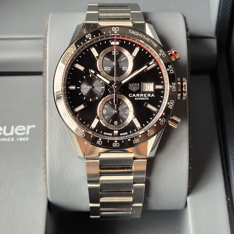 Carrera Calibre 16 41 Stainless Steel / Black / Bracelet