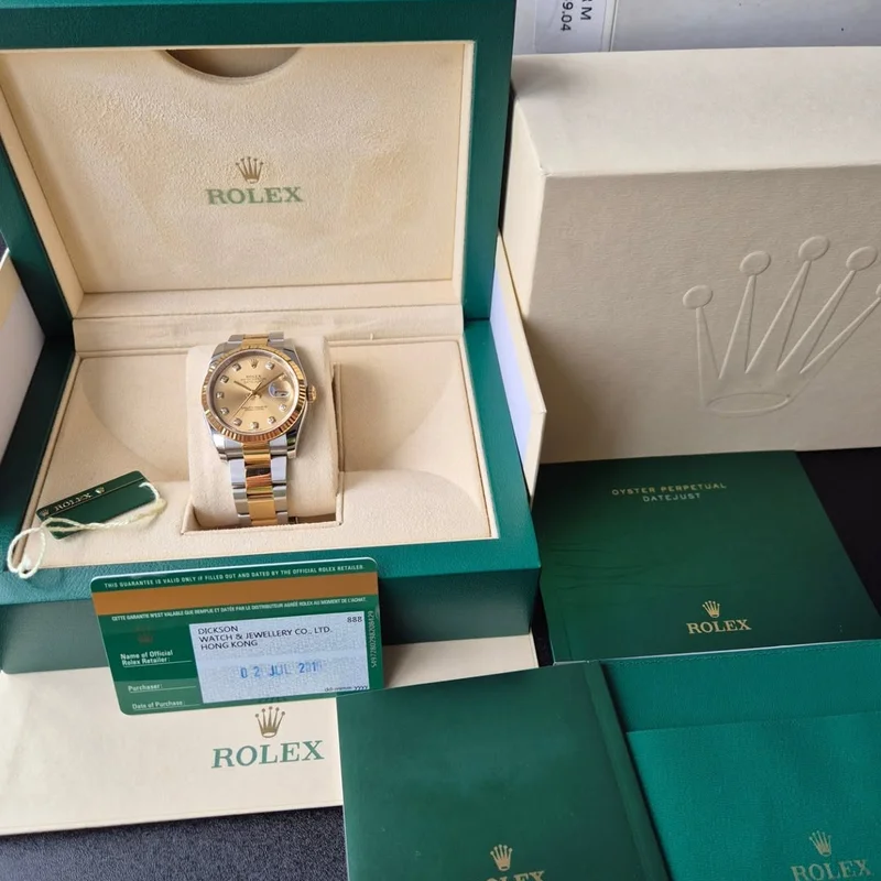 Thumb Datejust 36 Rolesor Yellow Fluted / Oyster / Champagne Diamonds