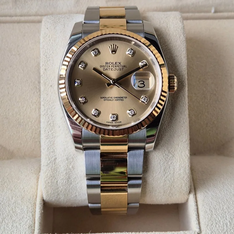 Datejust 36 Rolesor Yellow Fluted / Oyster / Champagne Diamonds