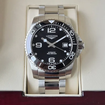 HydroConquest 41 Automatic Stainless Steel / Ceramic / Black / Bracelet