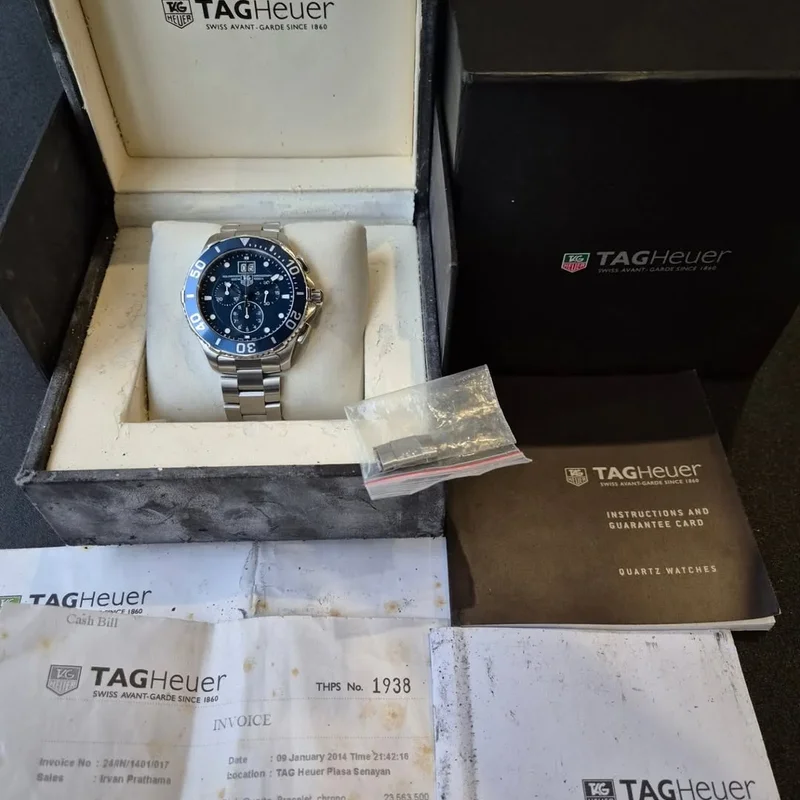 Thumb Aquaracer 300M Quartz Chronograph 43 Stainless Steel / Blue / Bracelet