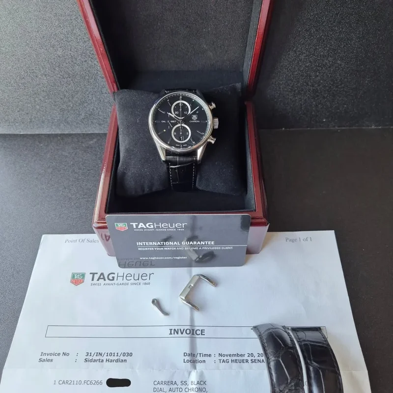 Thumb Carrera Calibre 1887 41 Stainless Steel / Black / Alligator