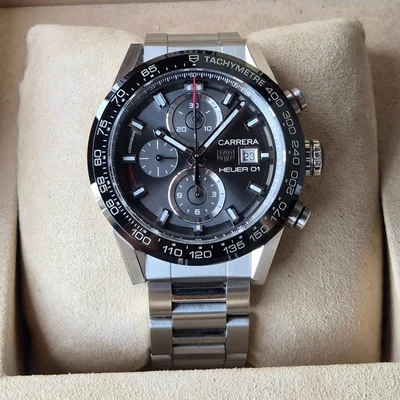 Carrera Calibre Heuer 01 43 Stainless Steel / Grey / Bracelet