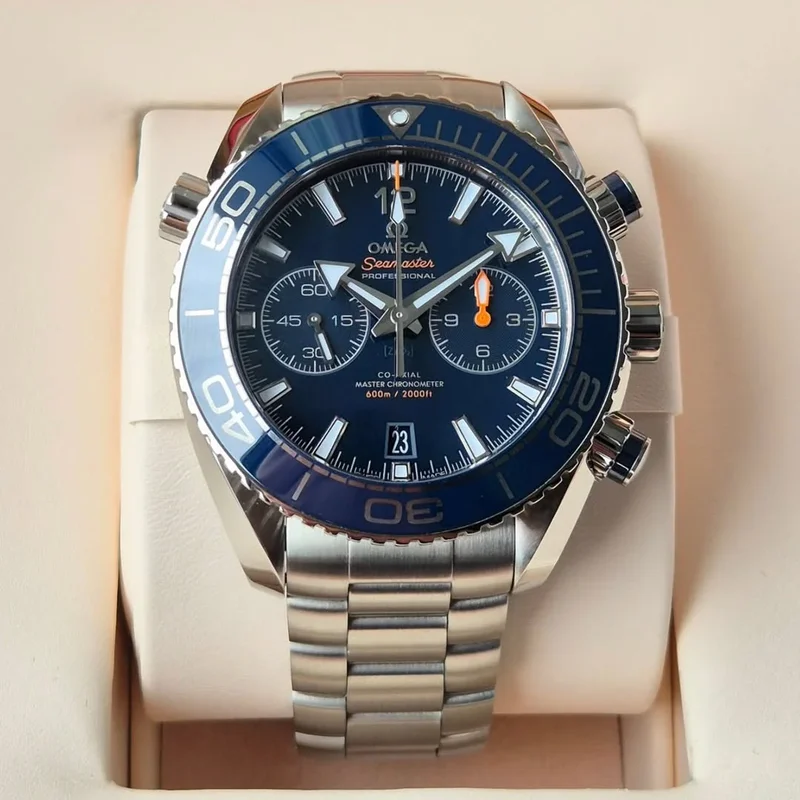 Seamaster Planet Ocean 600M Co-Axial 45.5 Master Chronometer Chronograph Stainless Steel / Blue / Bracelet