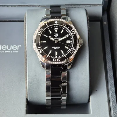 Aquaracer 300M Quartz 35 Stainless Steel / Diamond / Black / Bracelet