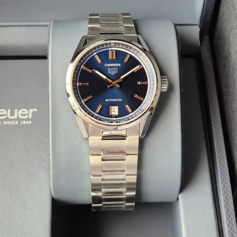Carrera Date 36 Stainless Steel / Blue