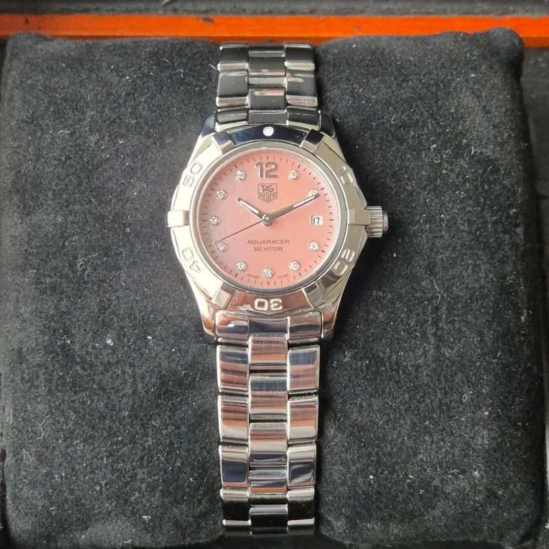 Aquaracer 300M Quartz 27 Stainless Steel / Pink MOP - Diamond / Bracelet