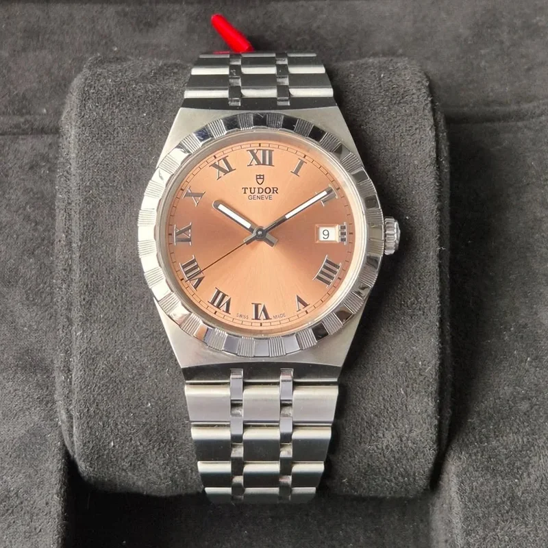 Royal Date 38 Stainless Steel / Salmon - Roman
