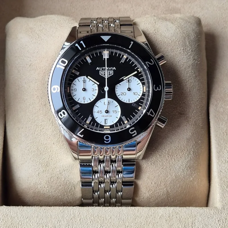 Autavia Heuer 02 Stainless Steel / Inverted Panda / Bracelet