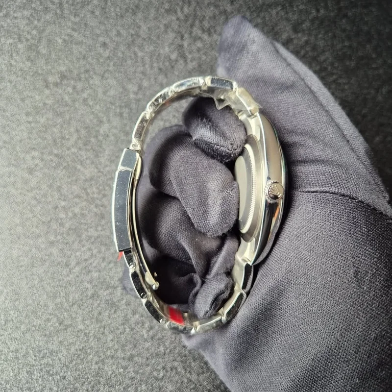 Thumb Datejust 41 Stainless Steel Smooth / Oyster / Green - Fluted