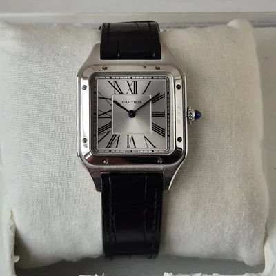 Santos Dumont Large / Blue Alligator Strap