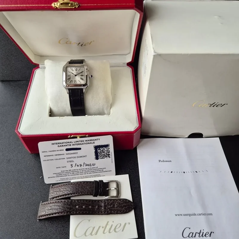 Thumb Santos Dumont Large / Blue Alligator Strap