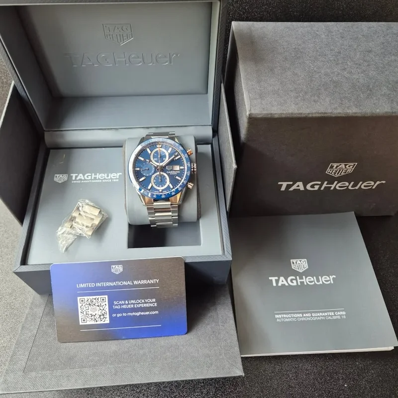 Thumb Carrera Calibre 16 41 Stainless Steel / Blue / Bracelet