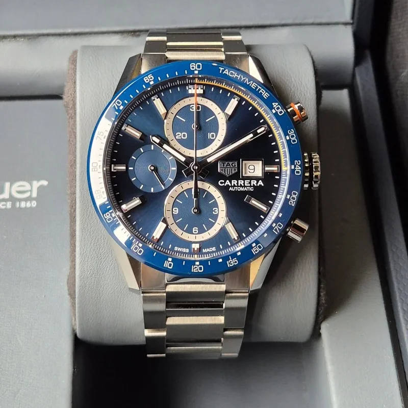 Carrera Calibre 16 41 Stainless Steel / Blue / Bracelet