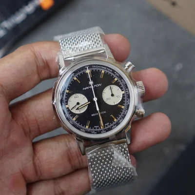 Intra-Matic Chronograph H Stainless Steel / Black / Mesh
