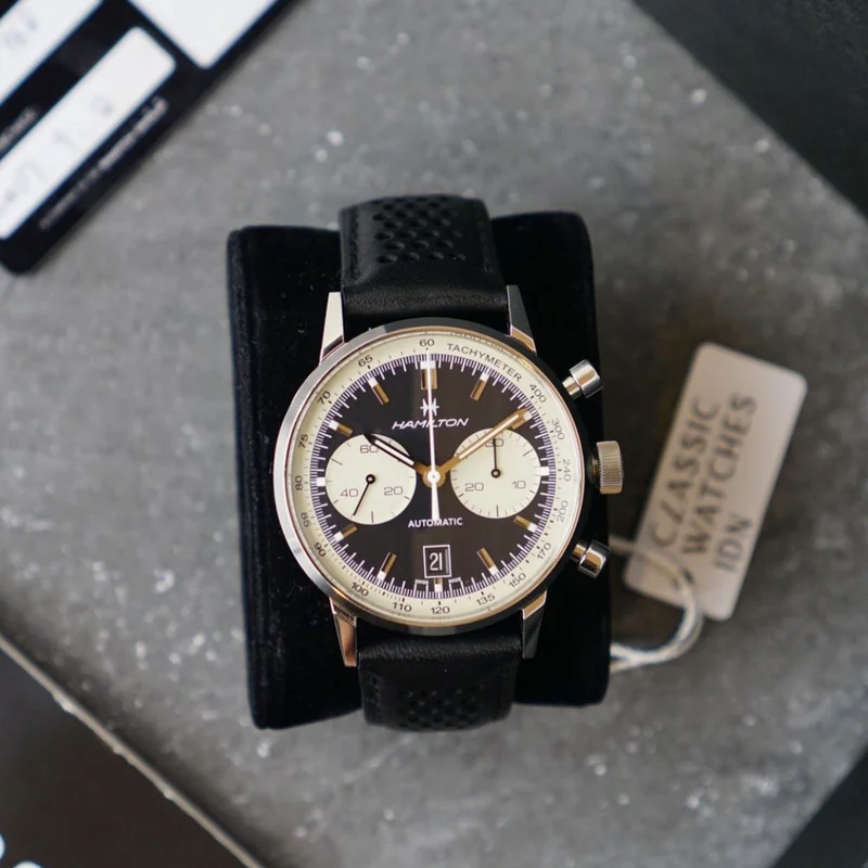 Thumb Intra-Matic 68 Auto Chrono Stainless Steel / Black / Strap