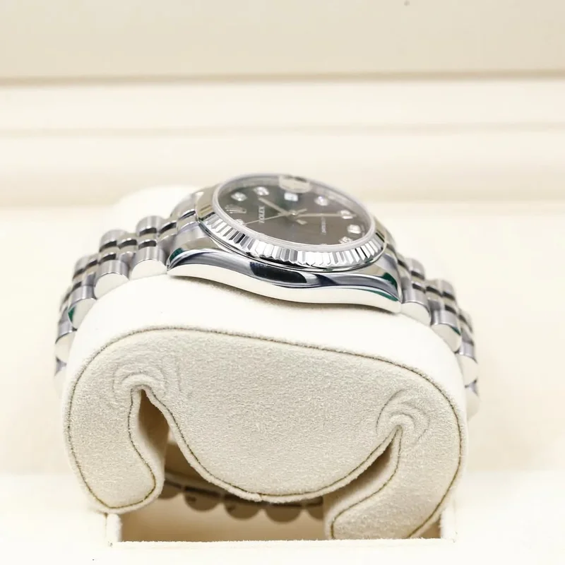 Thumb Datejust 31 Stainless Steel Fluted / Jubilee / Blue - Diamond