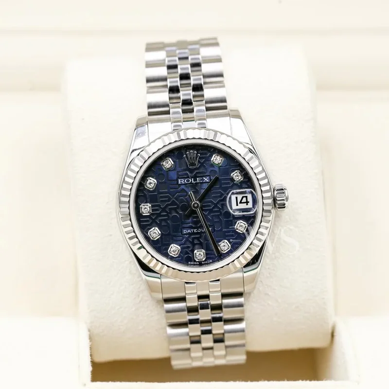 Datejust 31 Stainless Steel Fluted / Jubilee / Blue - Diamond