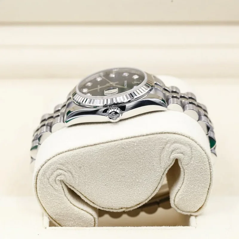 Thumb Datejust 31 Stainless Steel Fluted / Jubilee / Blue - Diamond