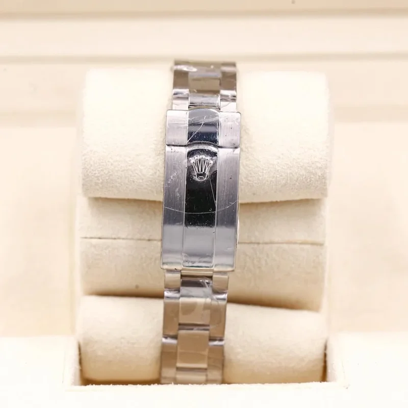 Thumb Lady-Datejust 28 Stainless Steel Domed / Oyster / Pink Roman