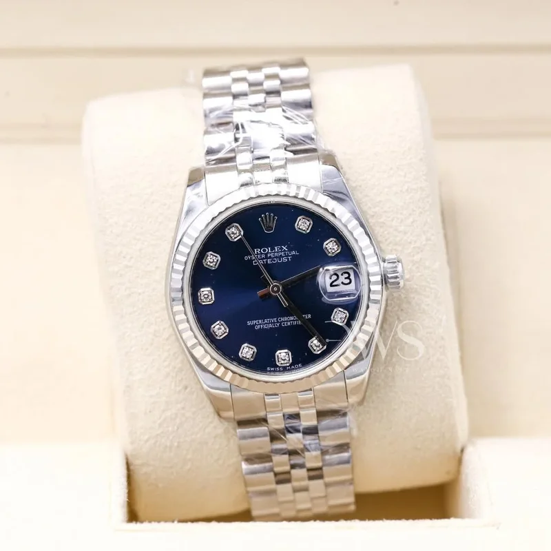 Datejust 31 Stainless Steel Fluted / Jubilee / Blue - Diamond