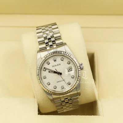 Datejust 36 16234 / White-Computer / Diamond / Stainless Steel
