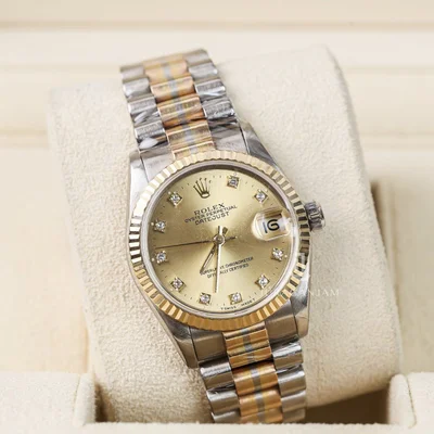 Datejust 31 Yellow gold / Tridor / Champagne Diamond