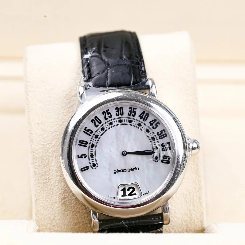 Thumb Retrograde Jumping Hour 18K White Gold