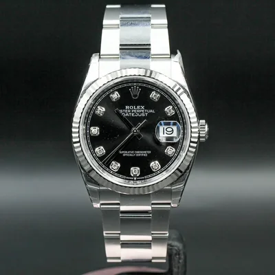 Datejust 36 Stainless Steel / Fluted / Black-Diamond / Oyster