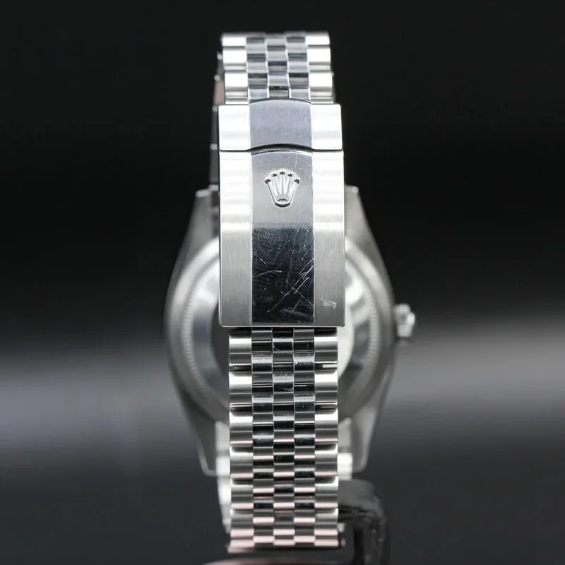 Thumb Datejust 36 Stainless Steel / Fluted / Slate - Roman / Jubilee
