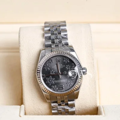 Datejust 31 Stainless Steel Fluted / Jubilee / Dark Rhodium Floral