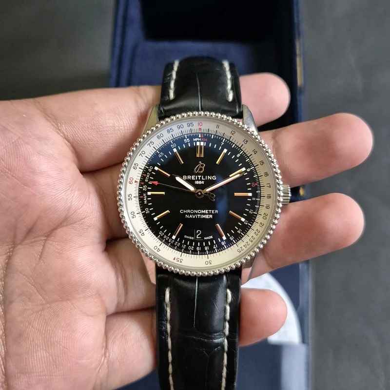 Navitimer Automatic 41 Automatic Stainless Steel / Black / Croco / Folding