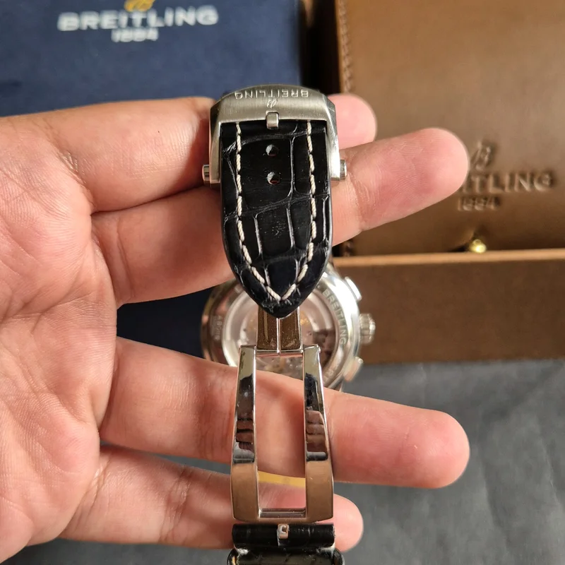 Thumb Premier B01 Chronograph 42 Stainless Steel / Black / Alligator / Folding