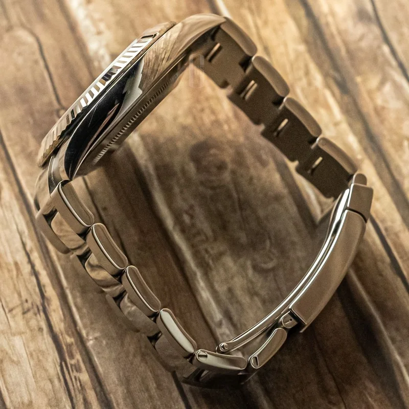 Thumb Datejust 41 Stainless Steel Fluted / Oyster / Blue - Diamond