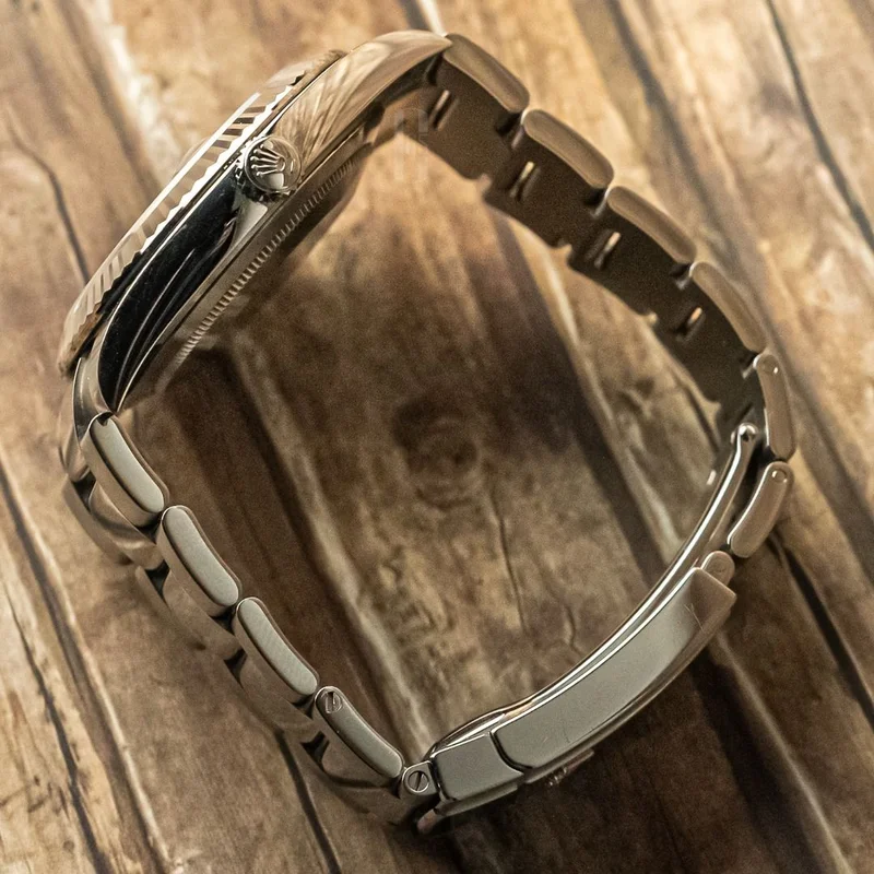 Thumb Datejust 41 Stainless Steel Fluted / Oyster / Blue - Diamond