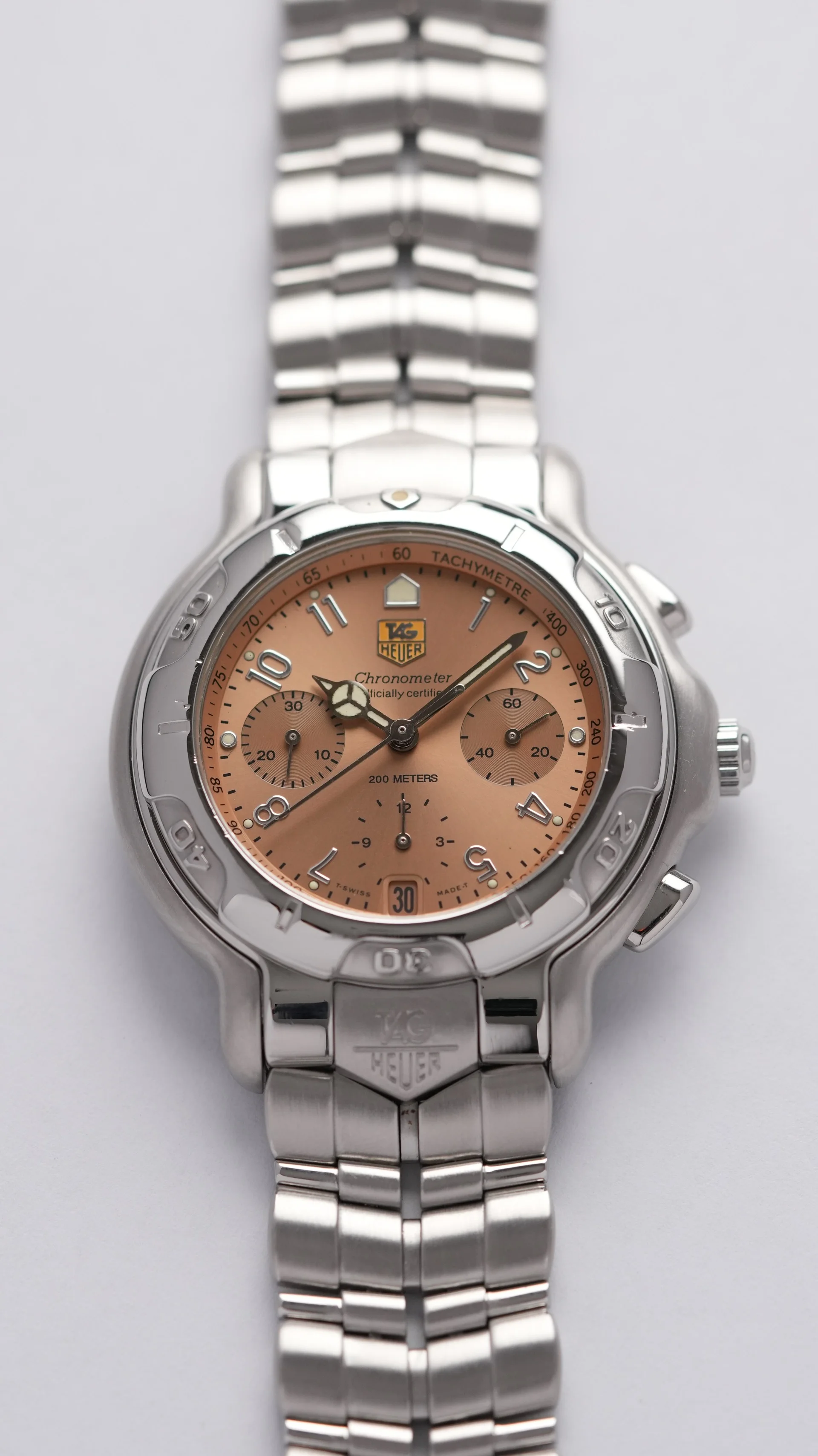 TAG HEUER 6000 salmon automatic chronograph CH5111 Chronometer