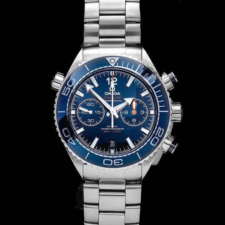 Jual Omega Seamaster Planet Ocean 600M Co Axial 45.5 Master Chronometer Chronograph Stainless Steel Blue Bracelet 215.30.46.51.03.001 Original