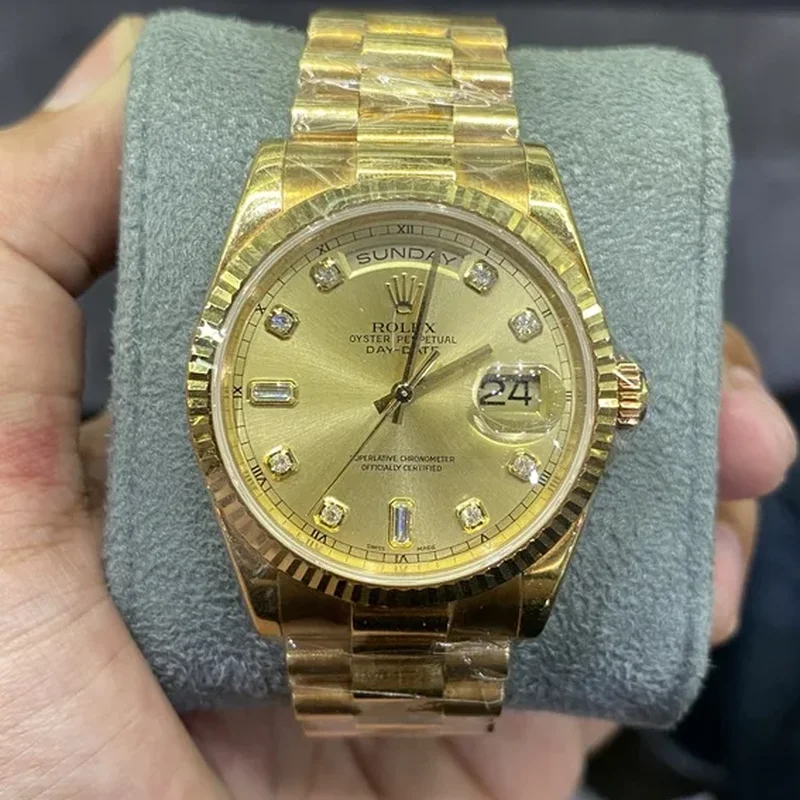 Day-Date 36 Yellow Gold Fluted / President / Champagne Diamonds