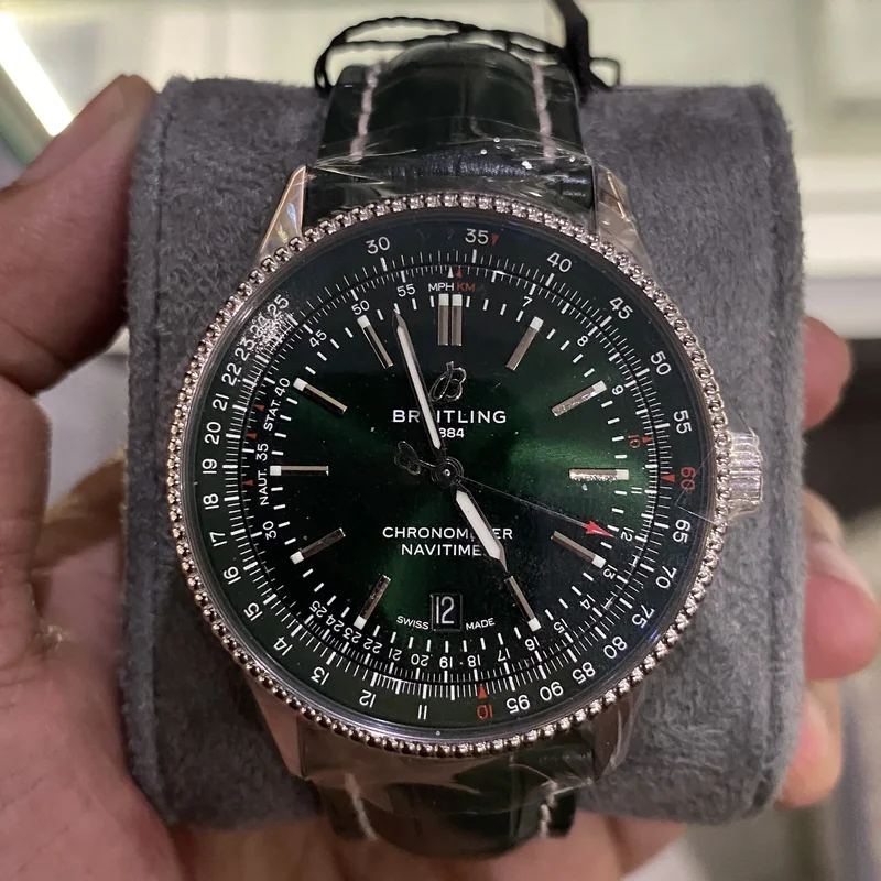 Navitimer Automatic 41 Automatic Stainless Steel / Green / Leather