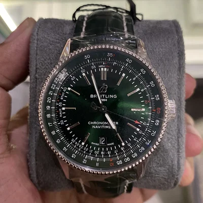 Navitimer Automatic 41 Automatic Stainless Steel / Green / Leather