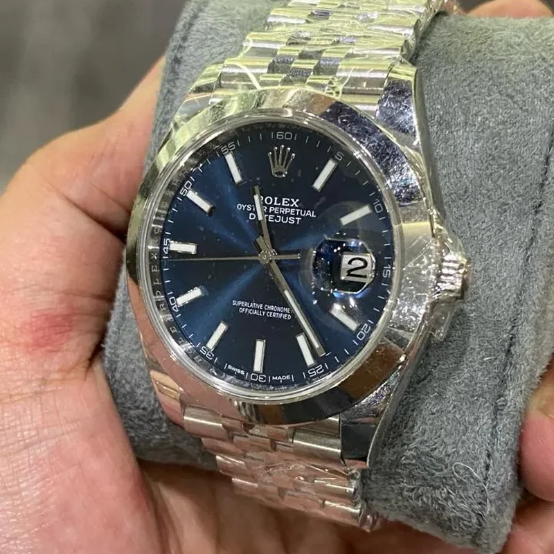 Thumb Datejust 41 Stainless Steel Smooth / Jubilee / Blue