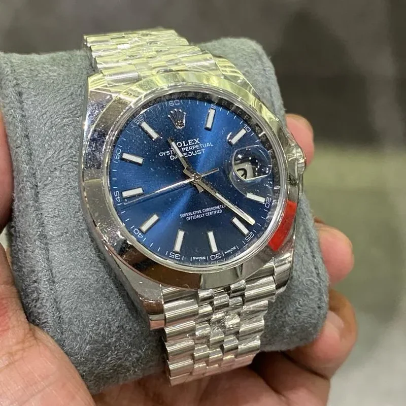 Thumb Datejust 41 Stainless Steel Smooth / Jubilee / Blue