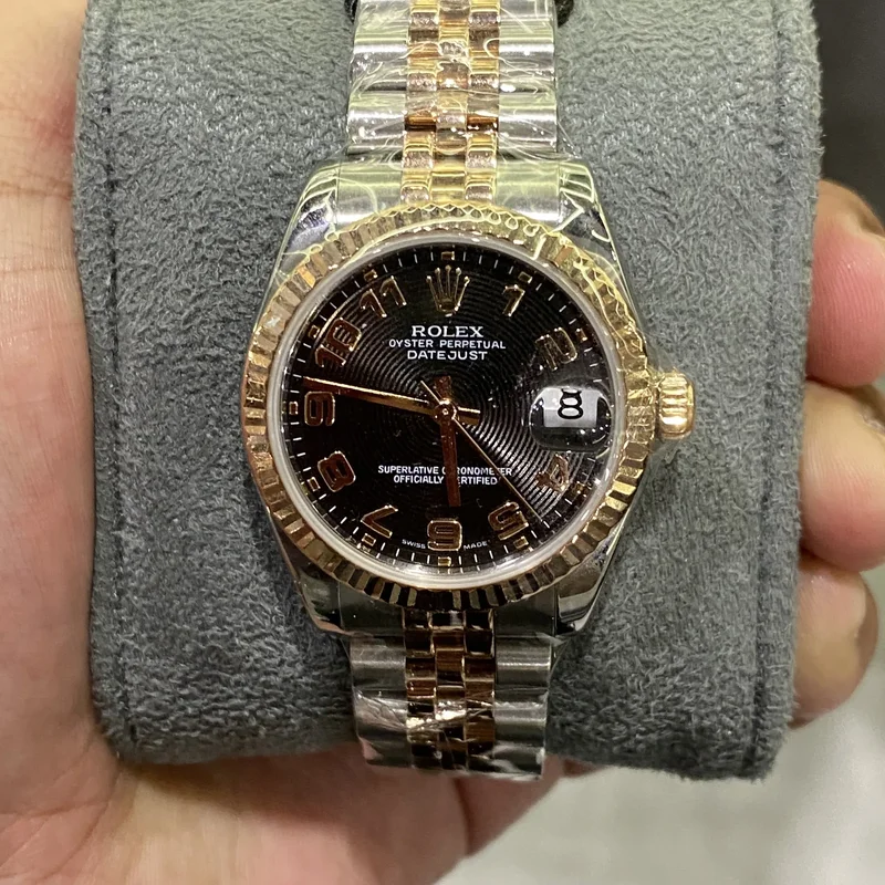 Datejust 31 Rolesor Everose Fluted / Jubilee / Black Roman