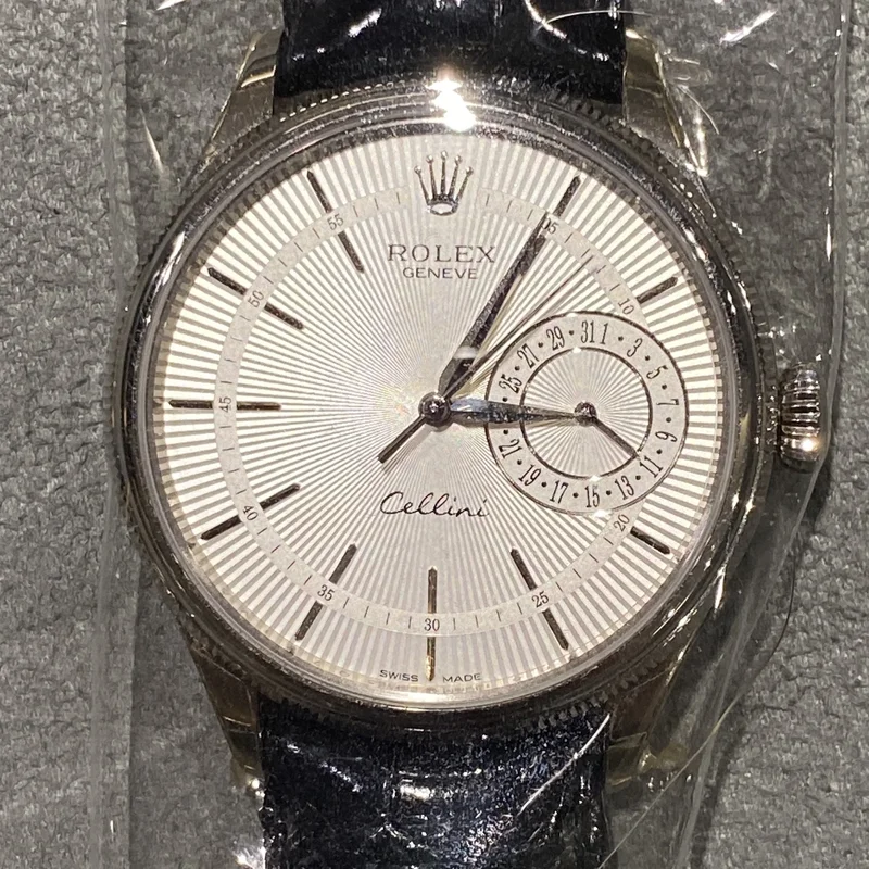 Cellini Date White Gold / Silver / Alligator Black