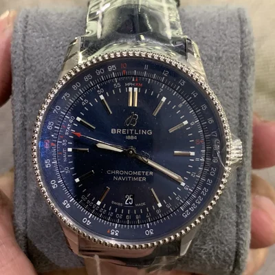 Navitimer Automatic 41 Automatic Stainless Steel / Blue / Croco / Pin