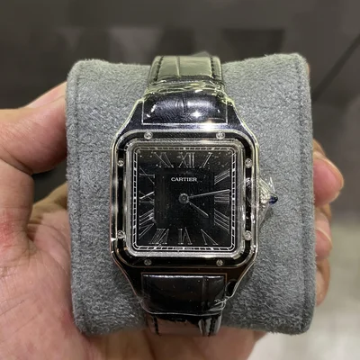 Santos Dumont Stainless Steel / Black Lacquer