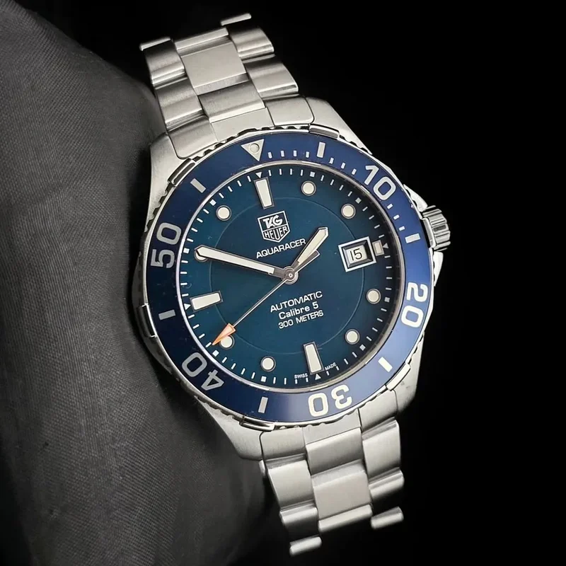 Aquaracer 300M Calibre 5 41 Stainless Steel / Blue / Bracelet