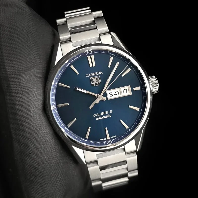 Carrera Calibre 5 Day Date Stainless Steel / Blue / Bracelet